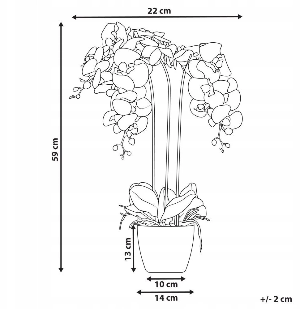Beliani Dirbtinis augalas ORCHID 59 cm baltas