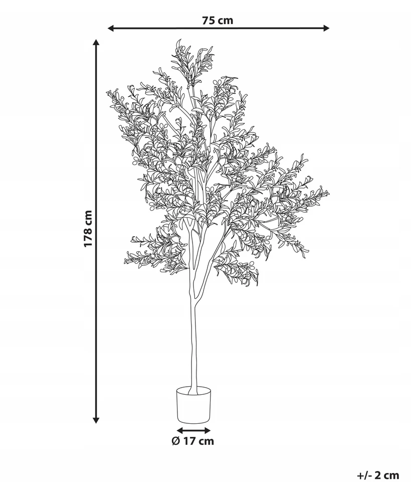 Beliani Dirbtinis augalas OLIVE TREE 178 cm žalias