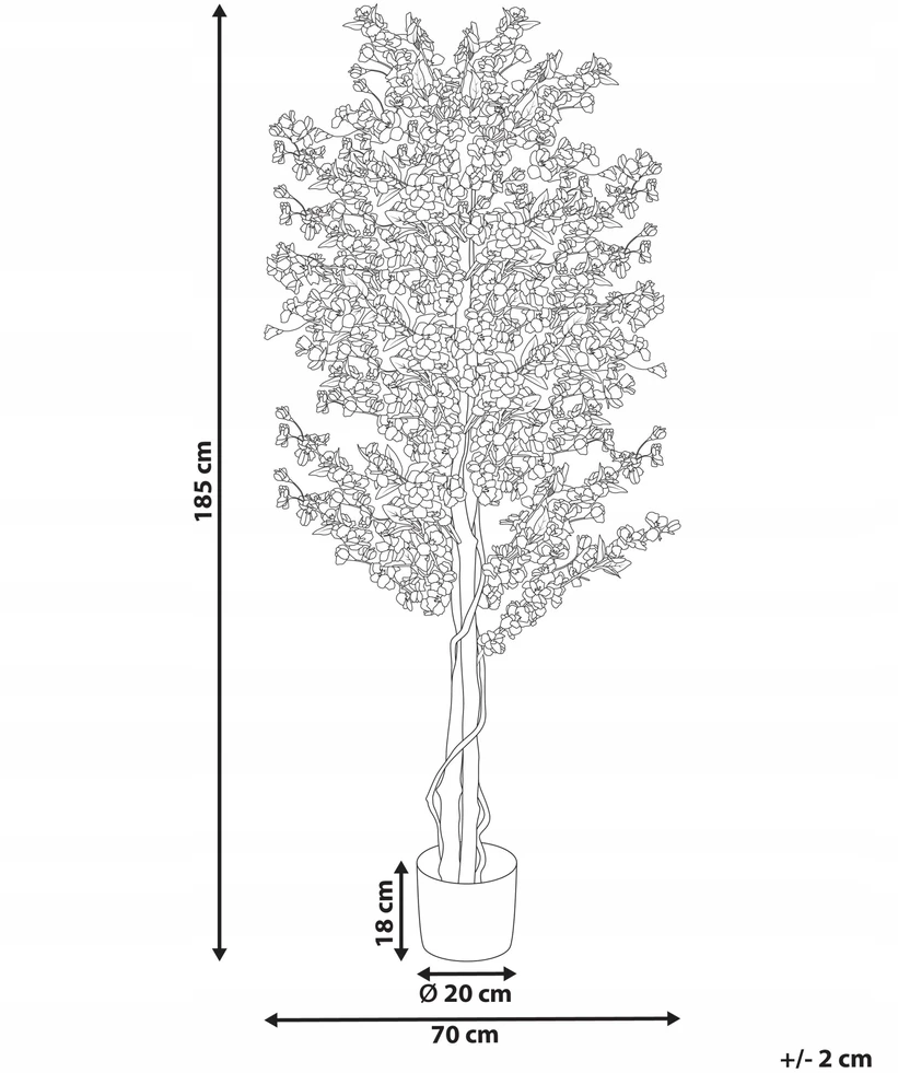 Beliani Dirbtinis augalas SAKURA 185 cm Rožinis