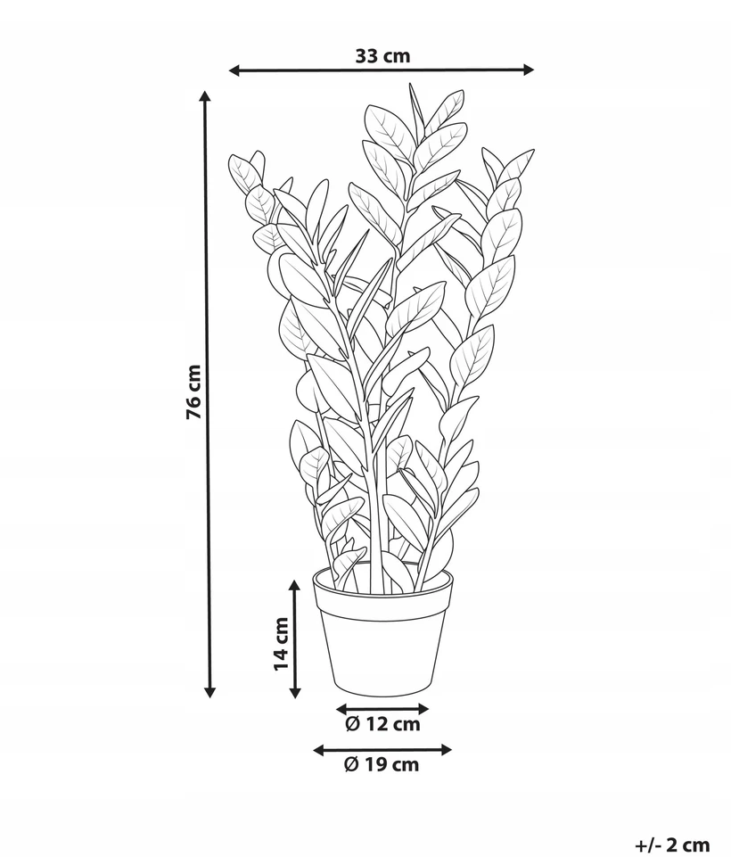 Beliani Dirbtinis augalas ZAMIIFOLIA 76 cm žalias