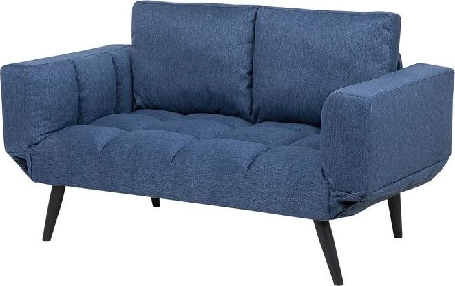 Beliani Dvivietė išskleidžiama sofa BREKKE tamsiai mėlyna