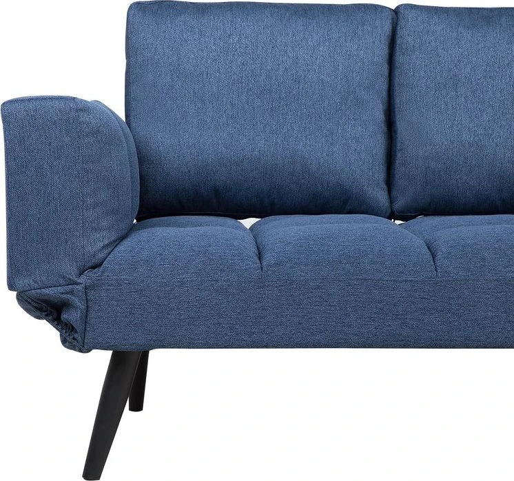 Beliani Dvivietė išskleidžiama sofa BREKKE tamsiai mėlyna