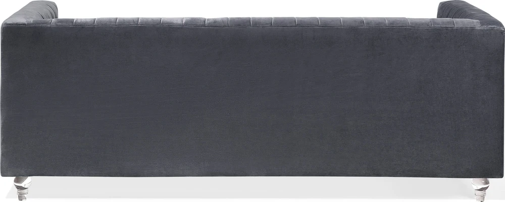 Beliani Trivietė sofa ARVIKA aksominė tamsiai pilka