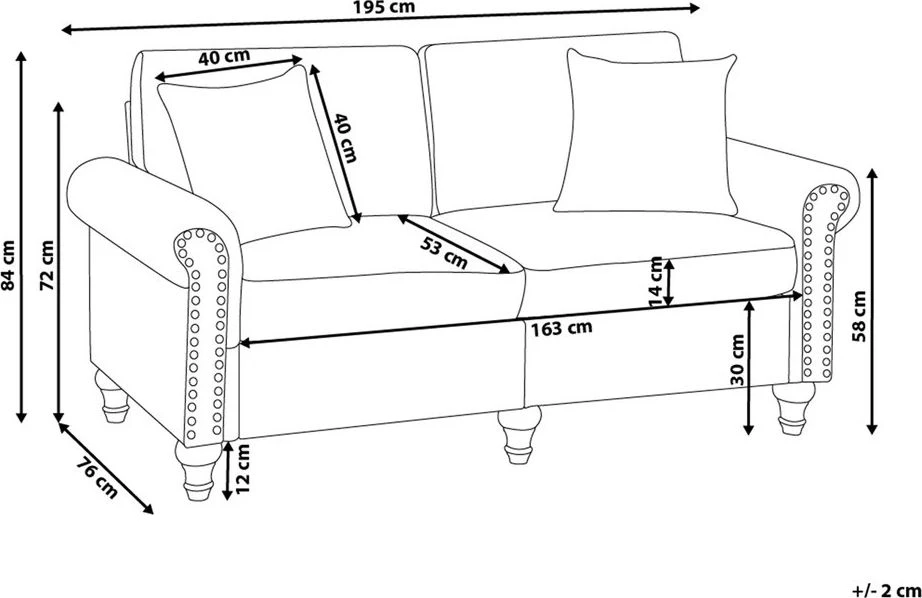 Beliani 3 vietų sofa OTRA tamsiai pilka