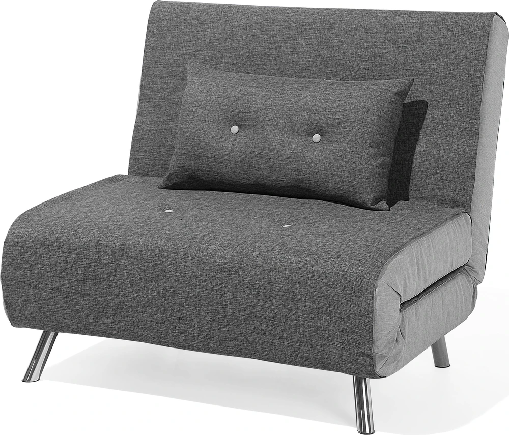 Beliani Viengulė išskleidžiama sofa FARRIS tamsiai pilka