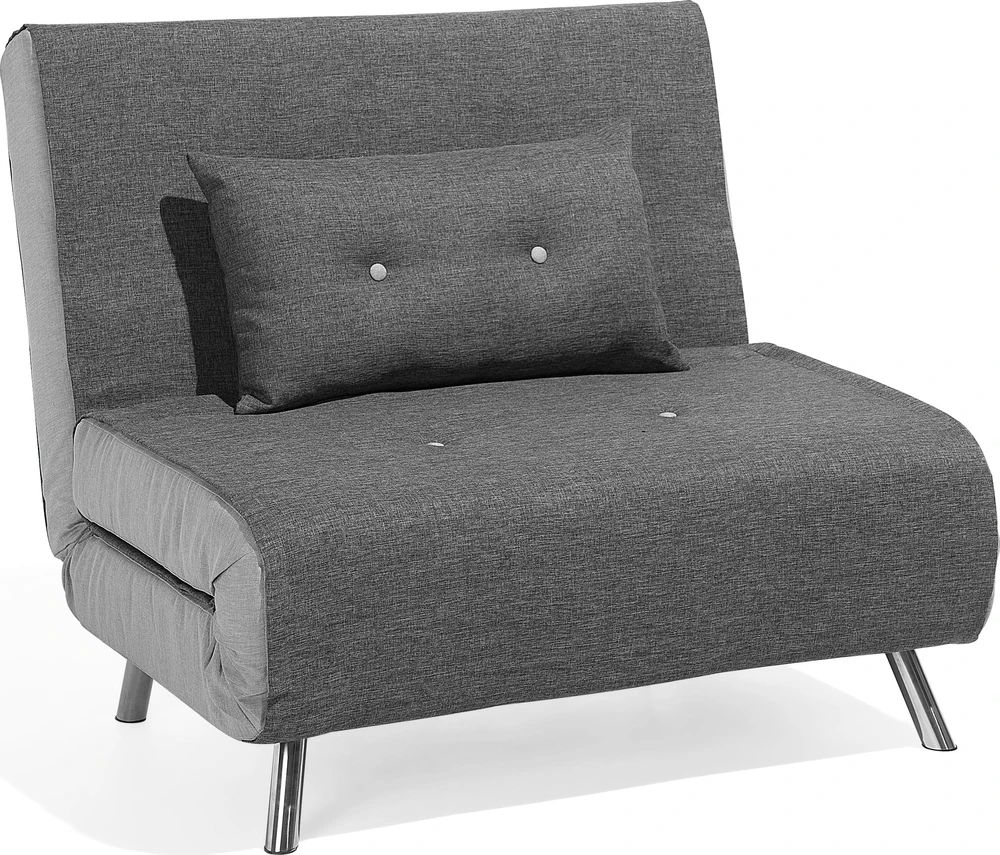Beliani Viengulė išskleidžiama sofa FARRIS tamsiai pilka