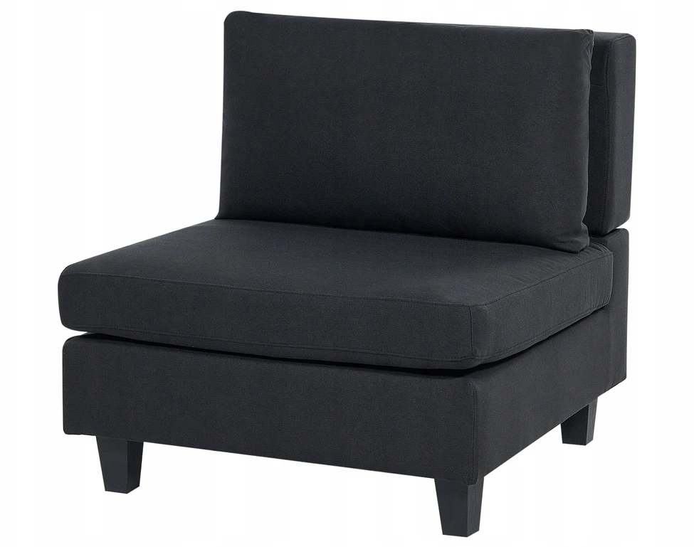 Beliani 5 vietų modulinė kampinė sofa UNSTAD kairinė, juoda
