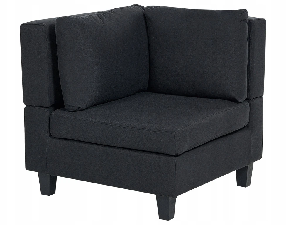 Beliani 5 vietų modulinė kampinė sofa UNSTAD kairinė, juoda