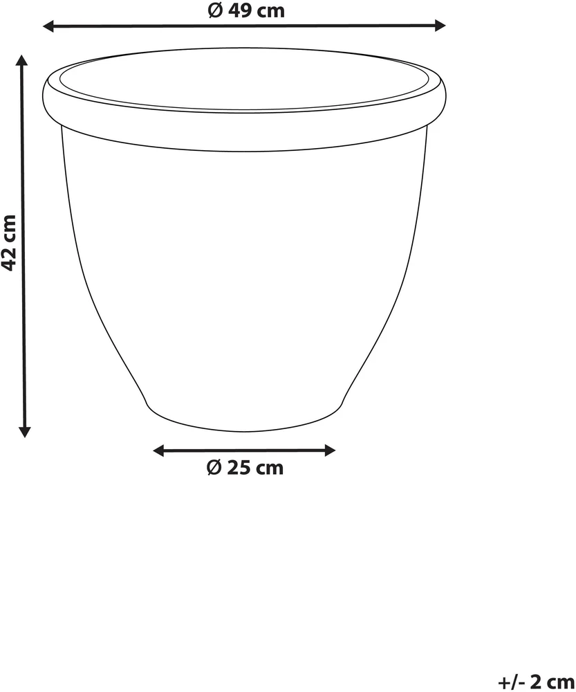 Beliani Gėlių vazonas TESALIA 49 cm šviesiai smėlio spalvos