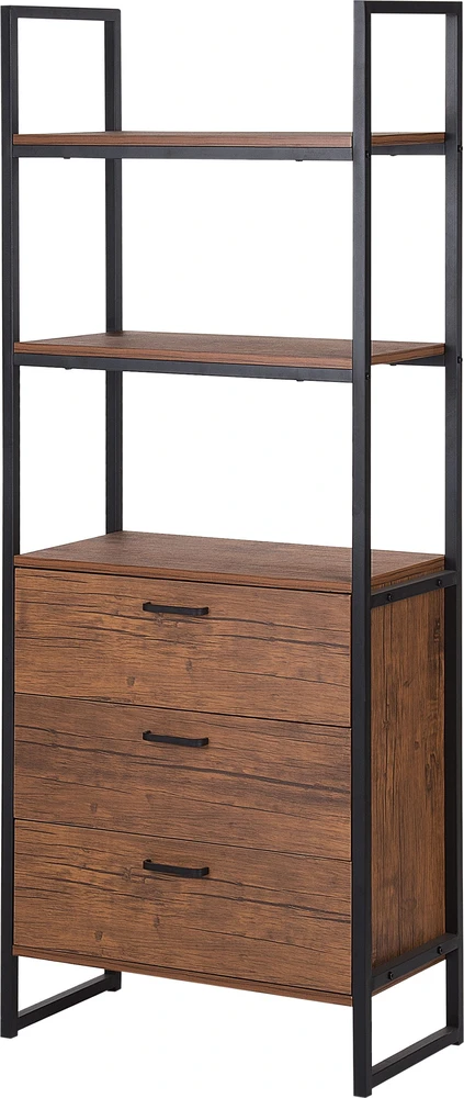 Beliani Knygų lentyna TIFTON 158 cm, tamsiai ruda