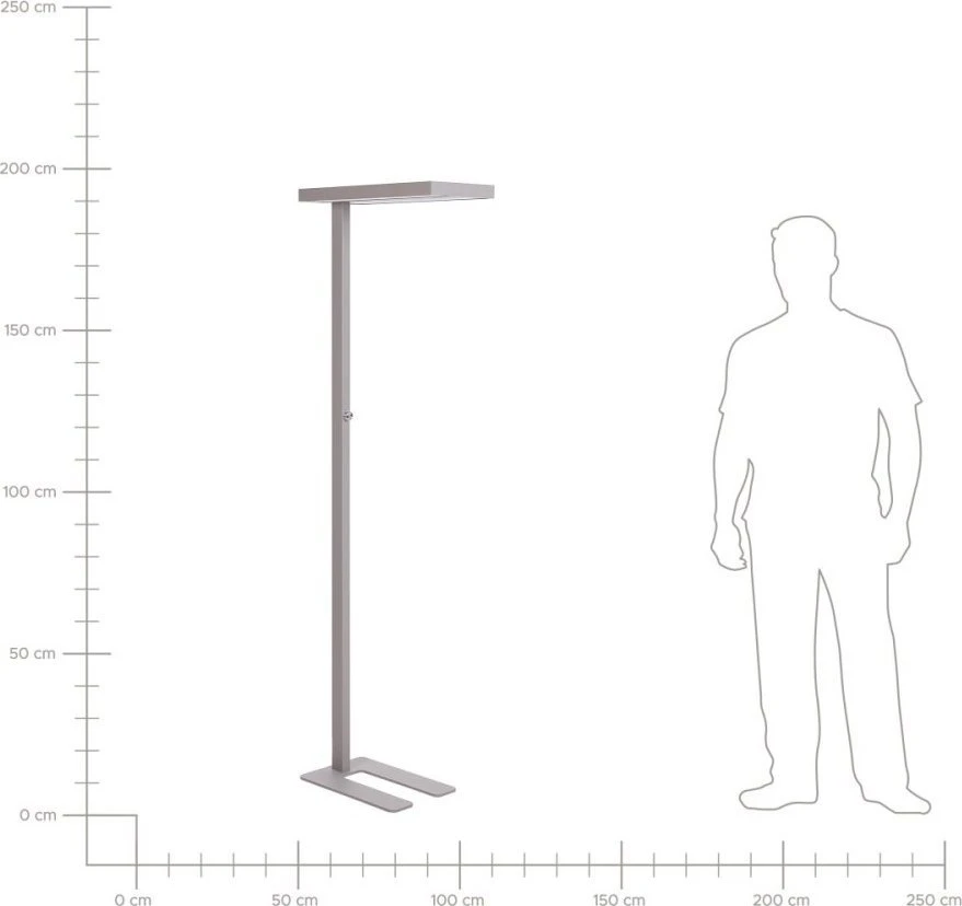 Beliani LED toršeras TAURUS su reguliatoriumi, metalinis, sidabrinis