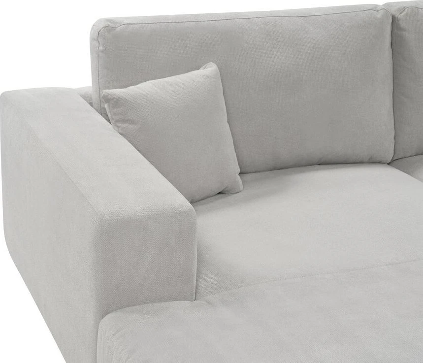 Beliani 3 vietų kampinė sofa LOFOTEN šviesiai pilka dešininė