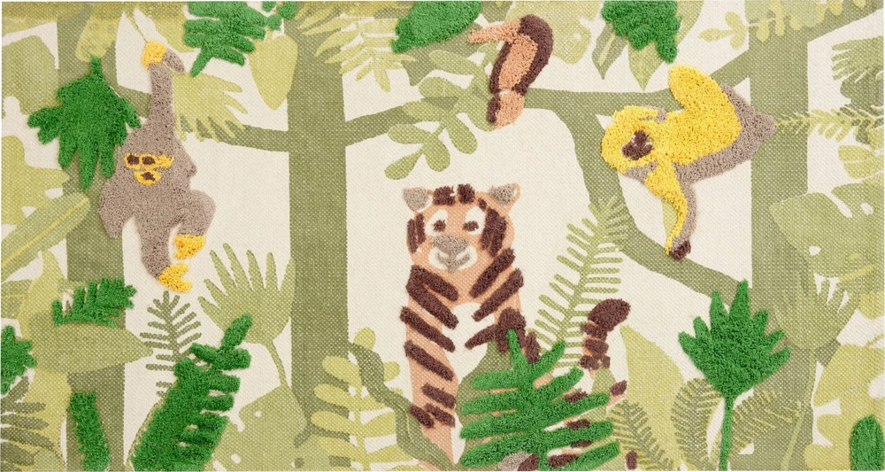 Beliani Vaikiškas kilimas JANHTO žalias 80 x 150 cm medvilninis