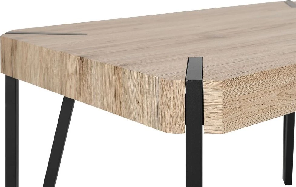 Beliani Valgomojo stalas CAMBELL šviesiai rudas 130 cm 80 cm