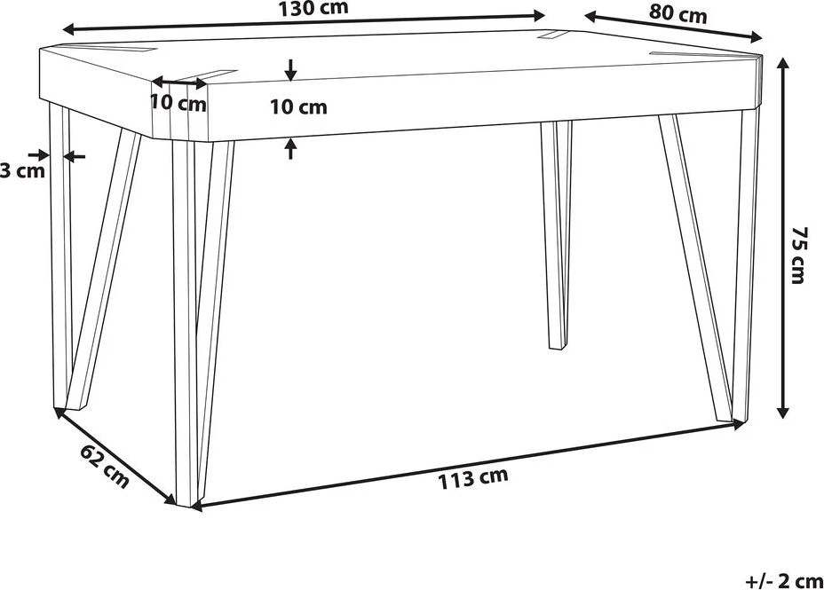 Beliani Valgomojo stalas CAMBELL šviesiai rudas 130 cm 80 cm