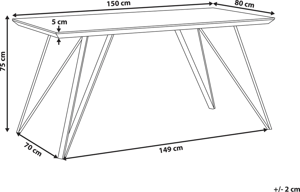 Beliani Valgomojo stalas MOLDEN marmuro imitacija / juodas 150 cm 80 cm
