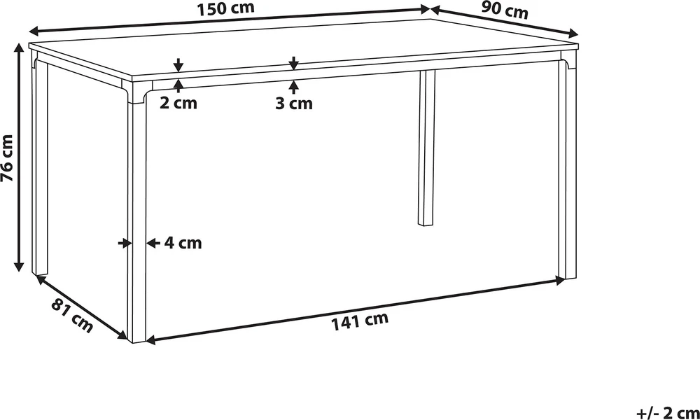 Beliani Valgomojo stalas HOCKLEY šviesiai rudas 150x90 cm