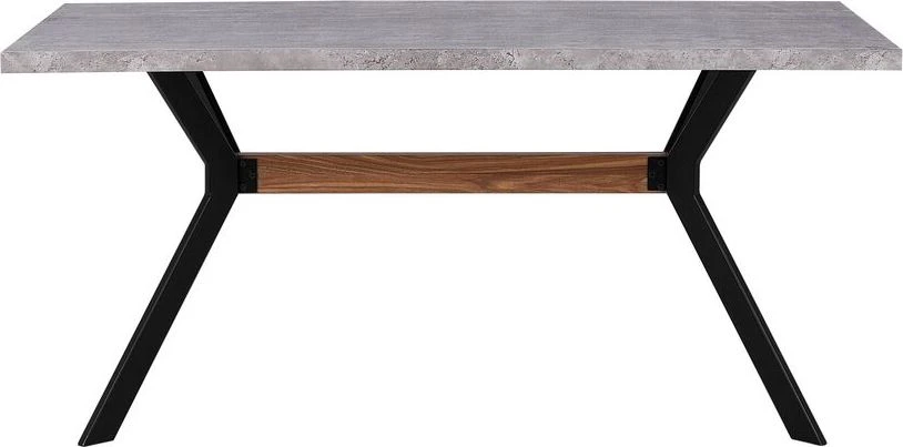 Beliani Valgomojo stalas BENSON pilkas betono efekto 160 cm 90 cm