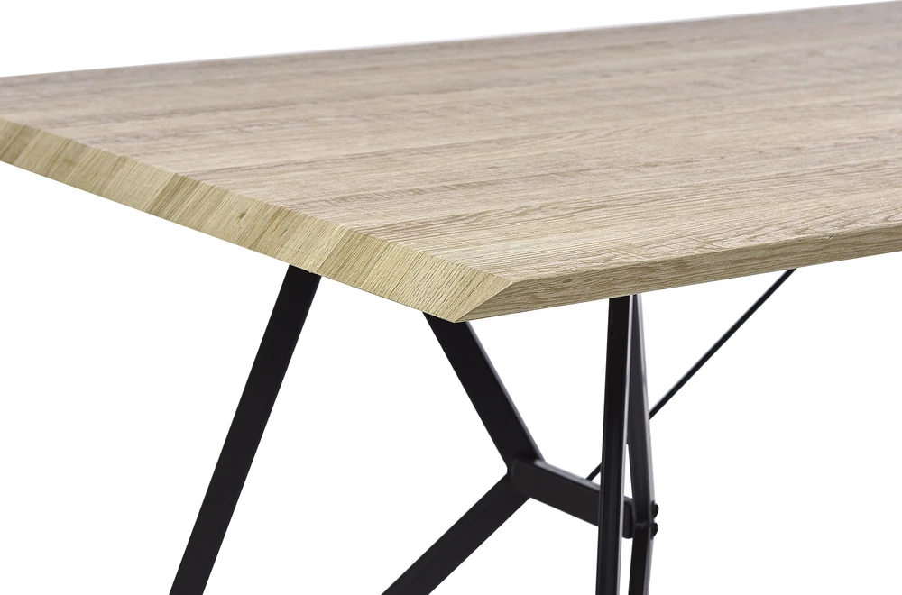 Beliani Valgomojo stalas BUSCOT šviesiai rudas 160 cm 90 cm