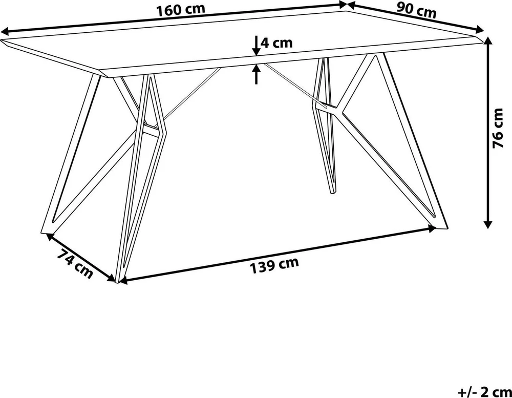 Beliani Valgomojo stalas BUSCOT šviesiai rudas 160 cm 90 cm