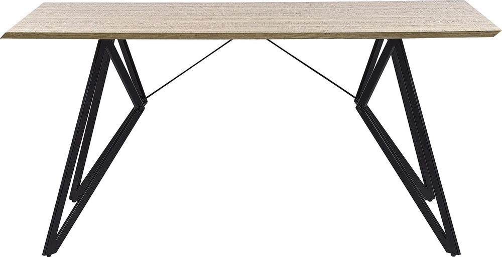 Beliani Valgomojo stalas BUSCOT šviesiai rudas 160 cm 90 cm