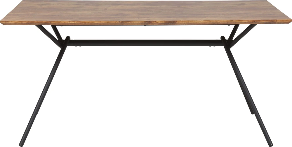 Beliani Valgomojo stalas AMSTERDAM tamsiai rudas 160 cm 90 cm