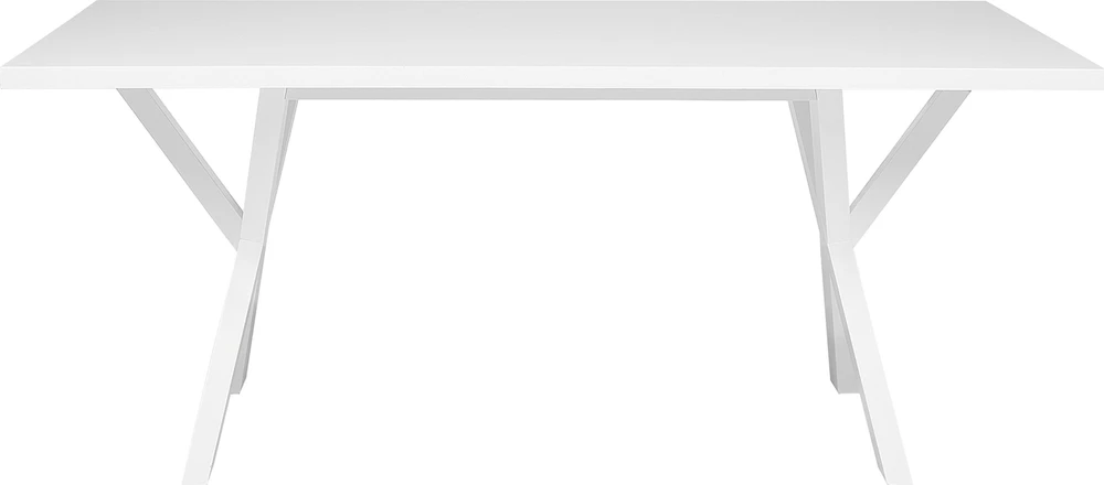 Beliani Valgomojo stalas LISALA baltas 180 cm 100 cm