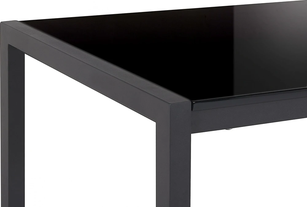 Beliani Išskleidžiamas valgomojo stalas GRANADA Juodas 120/160 cm 80 cm