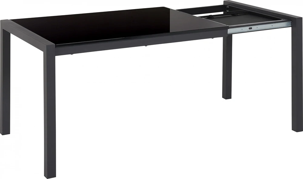 Beliani Išskleidžiamas valgomojo stalas GRANADA Juodas 120/160 cm 80 cm