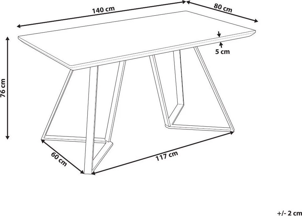 Beliani Valgomojo stalas UPTON šviesiai rudas 140 cm 80 cm