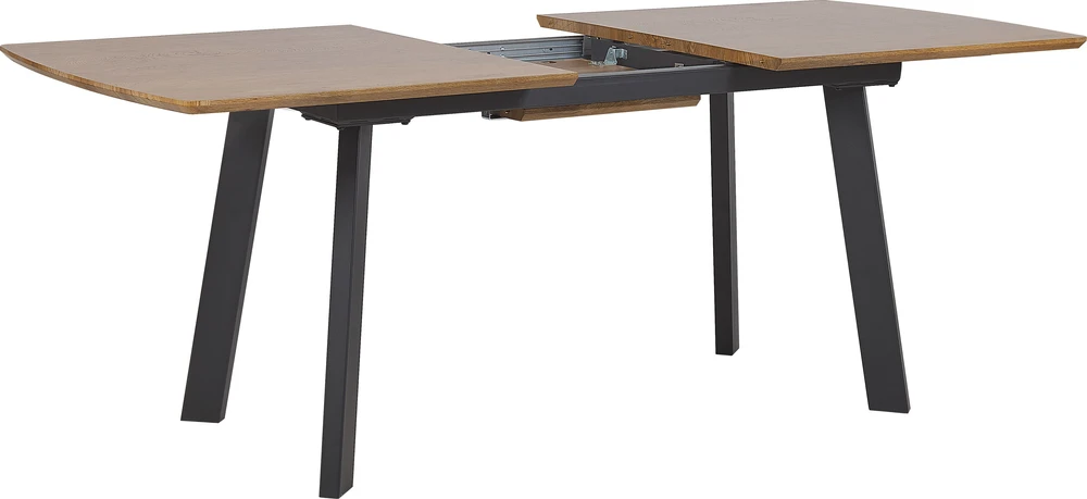 Beliani Išskleidžiamas valgomojo stalas SALVADOR tamsiai rudas 160/200 cm 90 cm