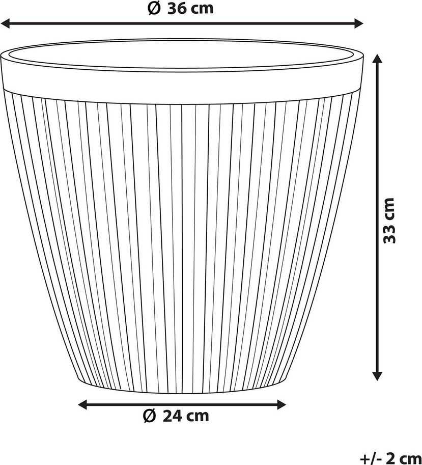 Beliani Gėlių vazonas POKA 36 cm pilkšvai smėlio spalvos