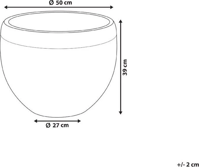 Beliani Gėlių vazonas ZAKROS 50 cm pilkas