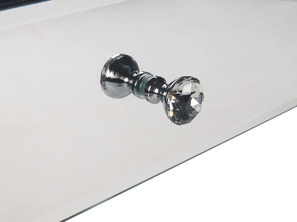 Beliani Kavos staliukas NESLE Veidrodinis sidabrinis su stalčiumi