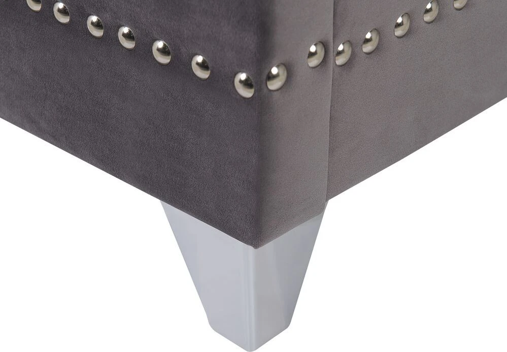 Beliani Velvetinė lova AYETTE 180 x 200 cm pilka