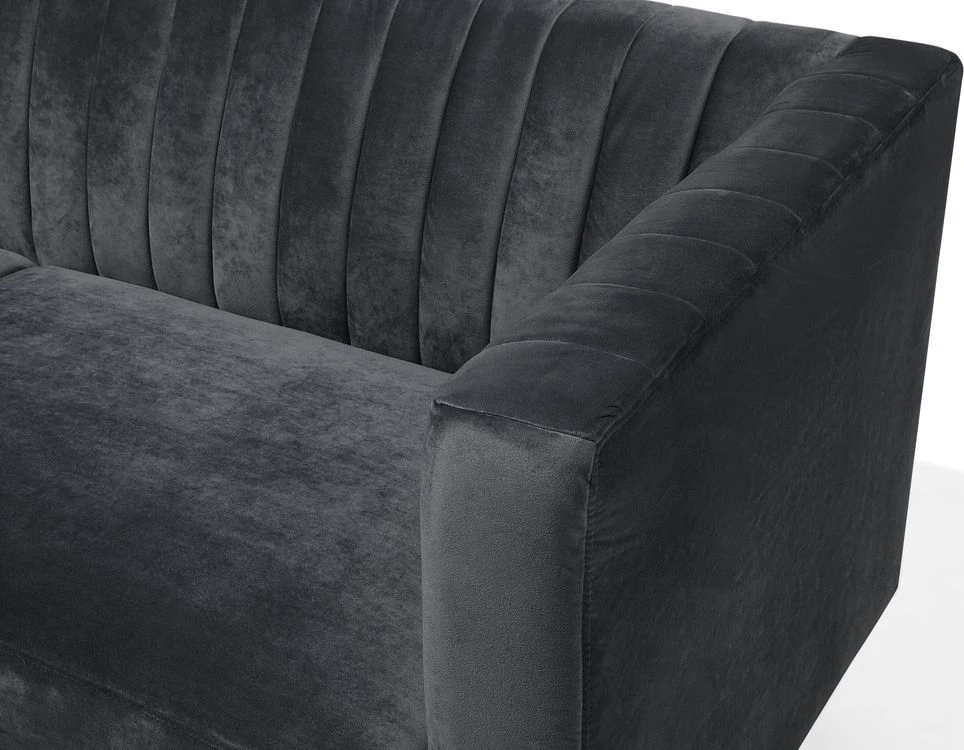 Beliani Trijų vietų sofa ARVIKA aksominė juoda
