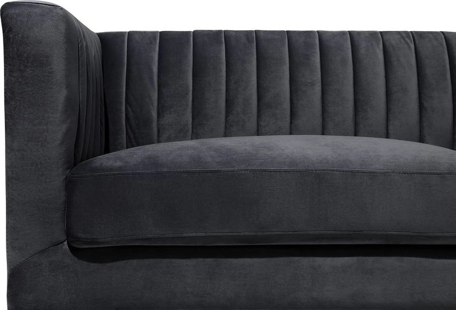 Beliani Trijų vietų sofa ARVIKA aksominė juoda