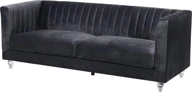 Beliani Trijų vietų sofa ARVIKA aksominė juoda