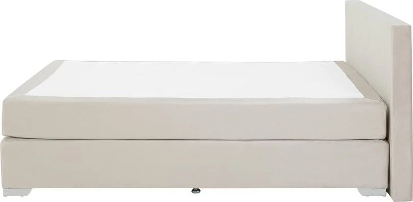 Beliani Kontinentinė lova Veliūrinė CONSUL 160 x 200 cm šviesiai smėlio spalvos