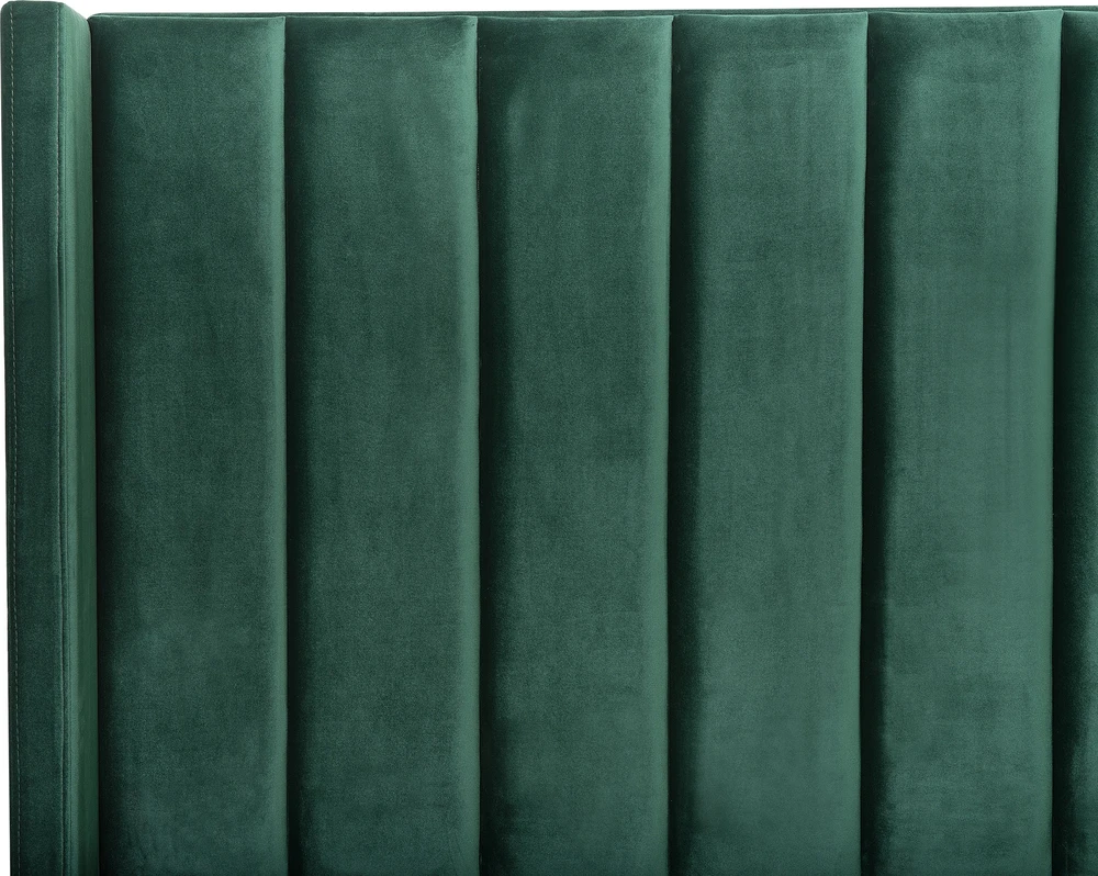 Beliani Velinė lova VILLETTE 160 x 200 cm tamsiai žalia