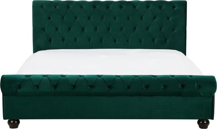 Beliani Veliūrinė lova AVALLON 160 x 200 cm smaragdinė
