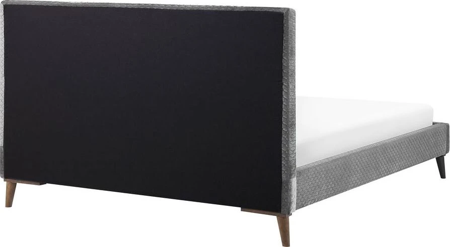 Beliani Velvetinė lova BAYONNE 180 x 200 cm šviesiai pilka