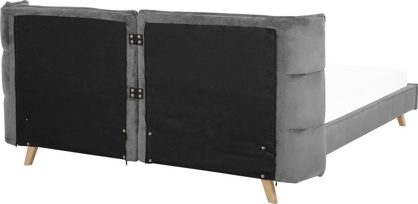 Beliani Velvetinė lova SENLIS 180 x 200 cm pilka