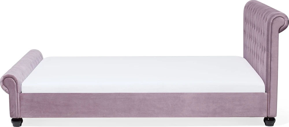 Beliani Velvetinė lova AVALLON, 180 x 200 cm, rožinė