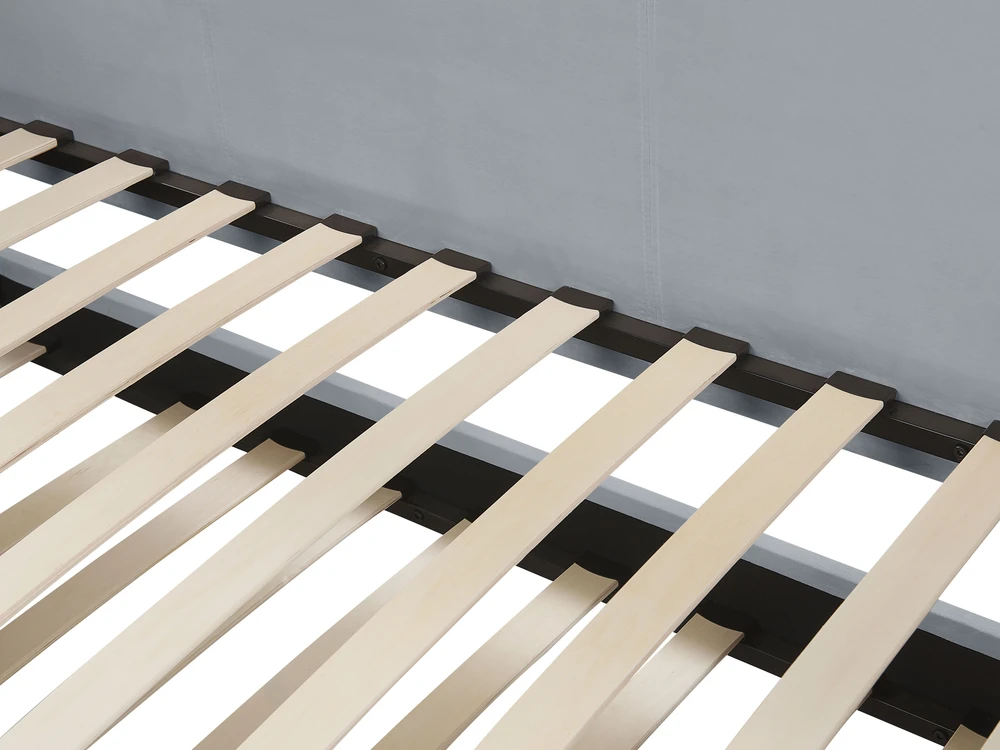 Beliani Išskleidžiama lova veliūrinė TROYES 90 x 200 cm šviesiai pilka
