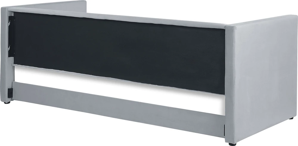 Beliani Išskleidžiama lova veliūrinė TROYES 90 x 200 cm šviesiai pilka