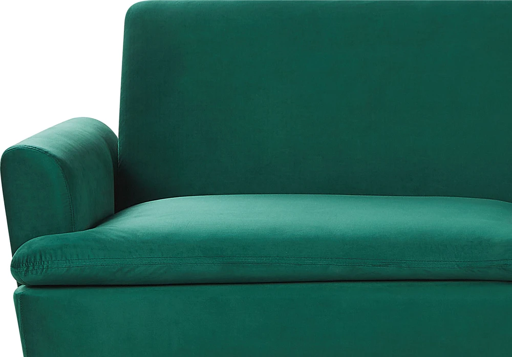 Beliani Trivietė išskleidžiama sofa VETTRE, veliūras, tamsiai žalia