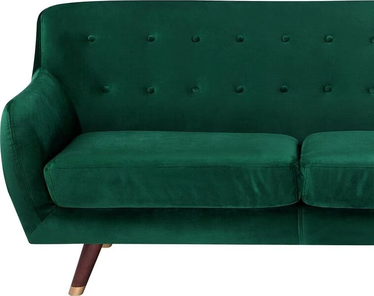 Beliani 3 vietų sofa BODO veliūrinė smaragdinė