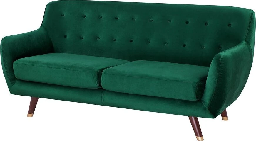 Beliani 3 vietų sofa BODO veliūrinė smaragdinė
