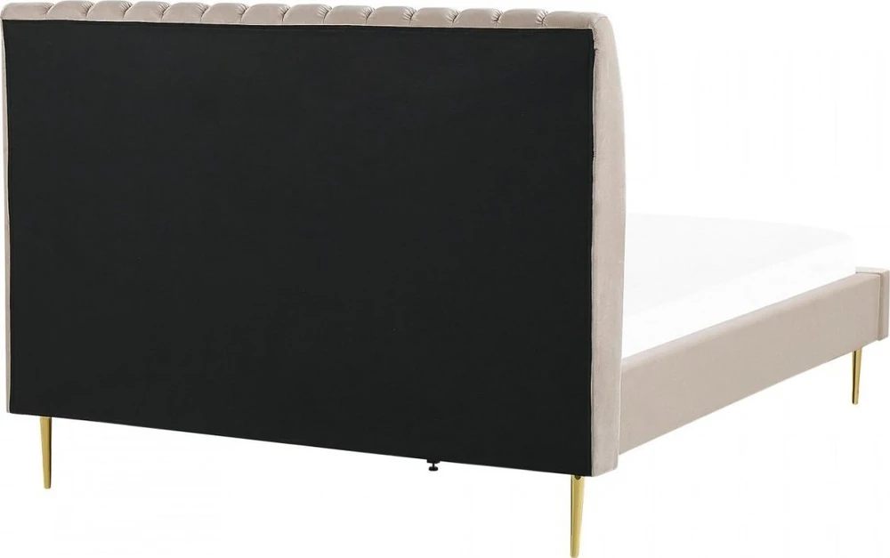 Beliani Lovos veliūrinės MARVILLE 140 x 200 cm smėlio spalvos